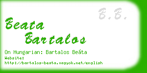 beata bartalos business card